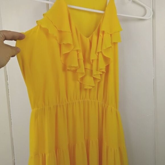 Boston Proper Yellow Tiered Ruffle‎ Maxi Dress Size Small - Picture 6 of 16